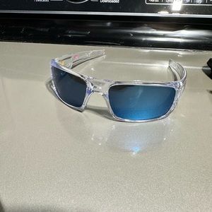 Oakley Crankshaft Sunglasses Polished Clear/Ice Iridescent lenses.